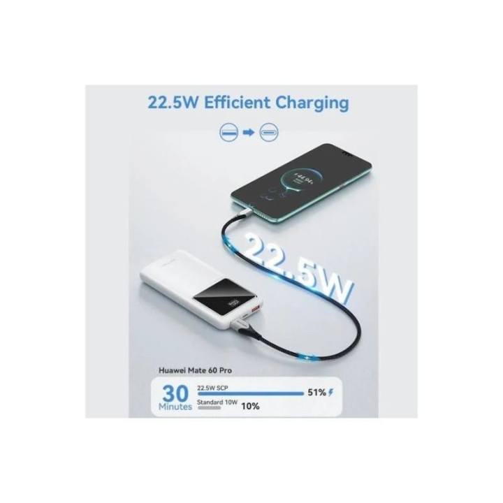 Powerbank Vention 10000MAH 2XUSB-A + USB-C LED Display 22.5W