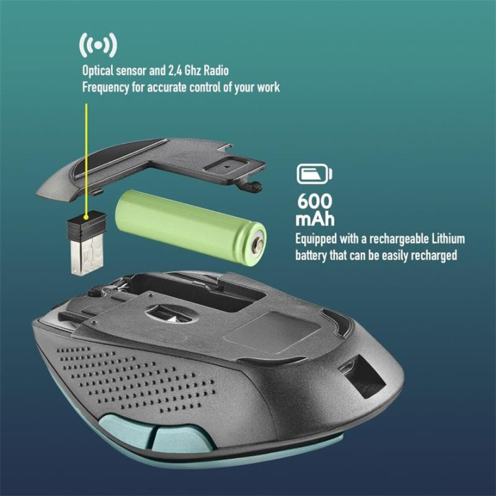 Raton Ngs Evo Rust Wireless Silent Blue | InfoChen Canarias