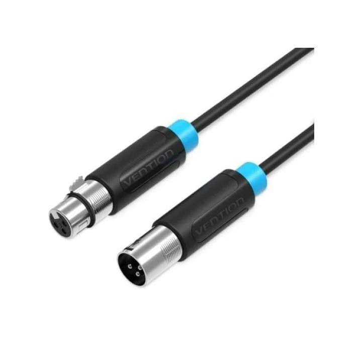 Cable Estereo Vention Xlr M - Xlr H 2M Black | InfoChen Canarias