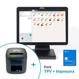 Pack TPV Avpos K2000 15 I3/8GB/128GB/WIFI/BLUETOOTH/LAN 1000/W11P