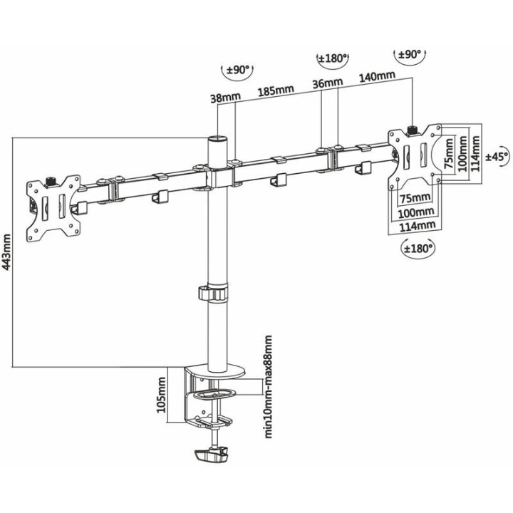 Soporte De Mesa Tv/monitor Aisens 13-32 2 Brazos Black | InfoChen