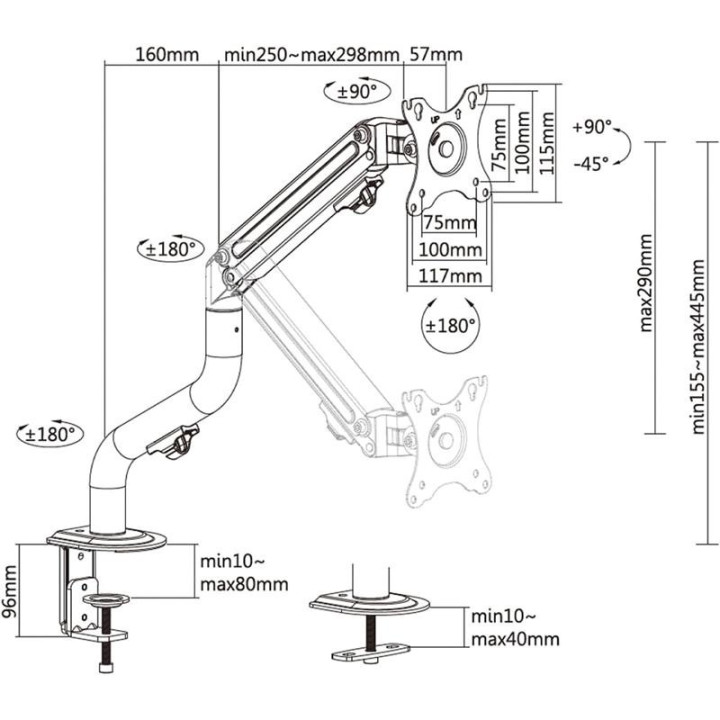 Soporte TV Monitor Aisens 17-32 8KG Inclinable/giratorio |