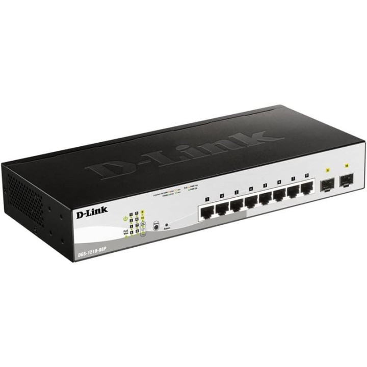 Switch D-Link Gigabit 8 Puertos DGS-1210-08P POE Uplink |