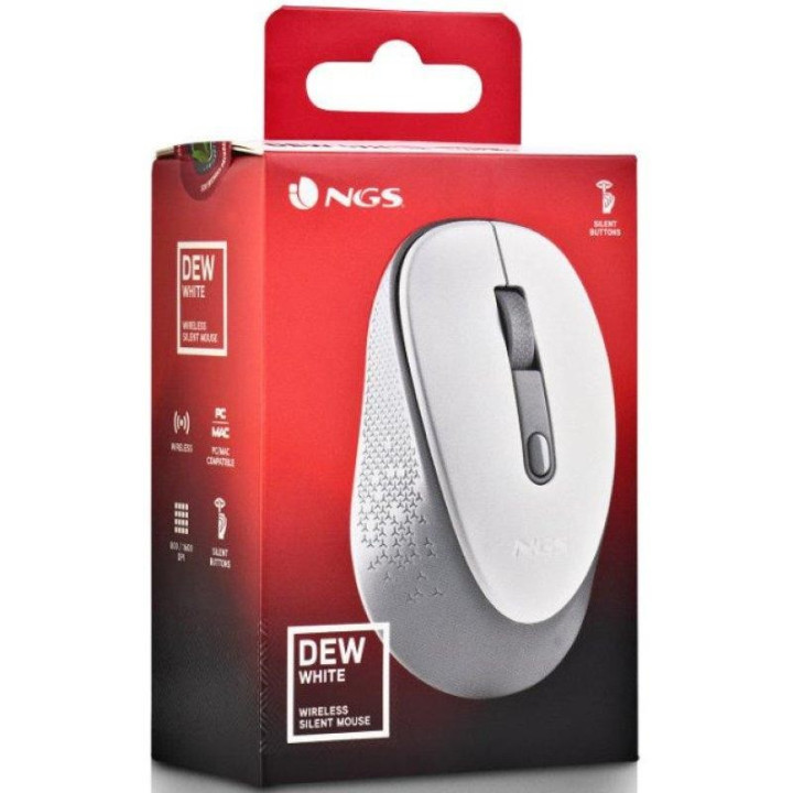 Raton Ngs Dew White Wireless Silent White | InfoChen Canarias