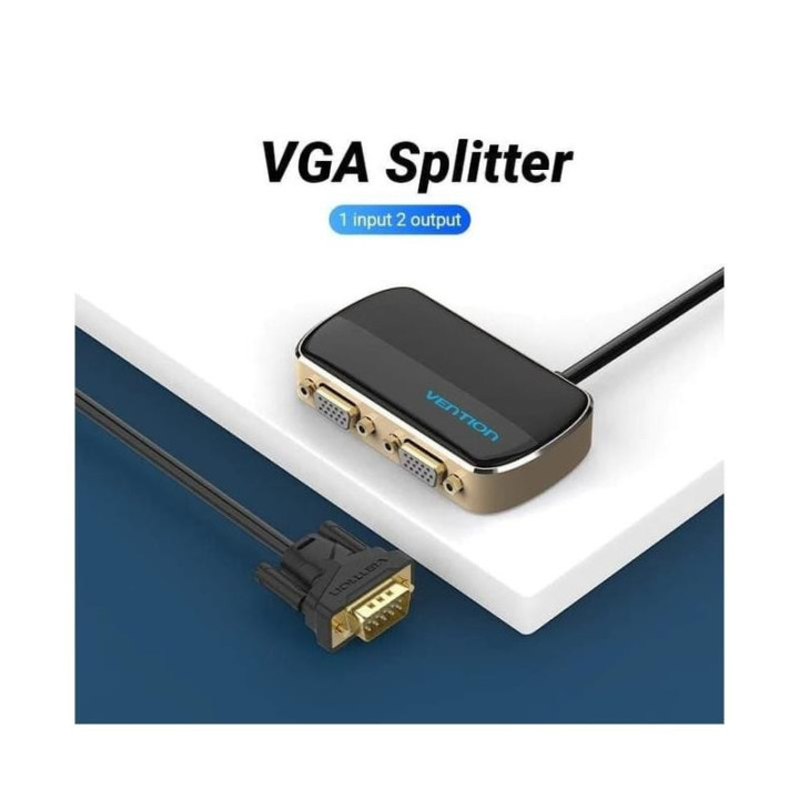 Duplicador Vention VGA Macho - 2X VGA Hembra Alimentacion Externa