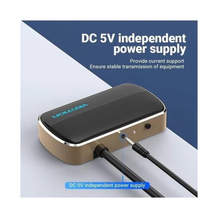 Duplicador Vention VGA Macho - 2X VGA Hembra Alimentacion Externa
