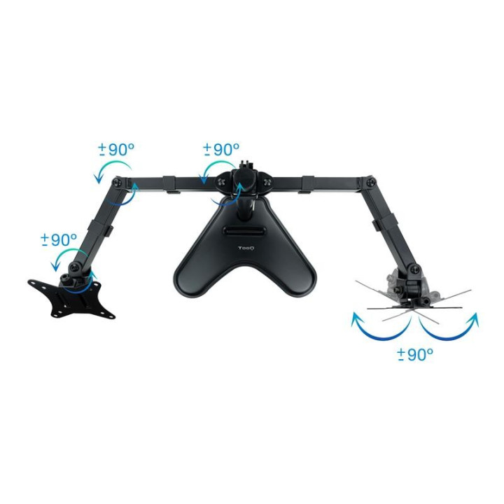 Soporte De Mesa Monitor 2 Tooq Reg.altura Gir. Incl. 9KG Black |
