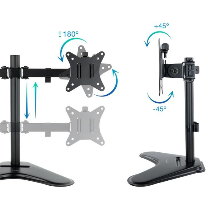 Soporte De Mesa Monitor 2 Tooq Reg.altura Gir. Incl. 9KG Black |