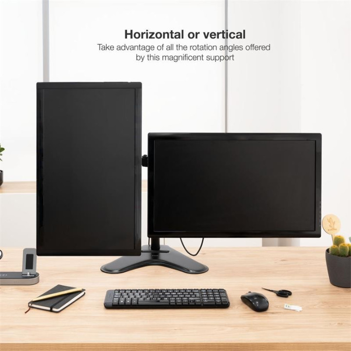 Soporte De Mesa Monitor 2 Tooq Reg.altura Gir. Incl. 9KG Black |