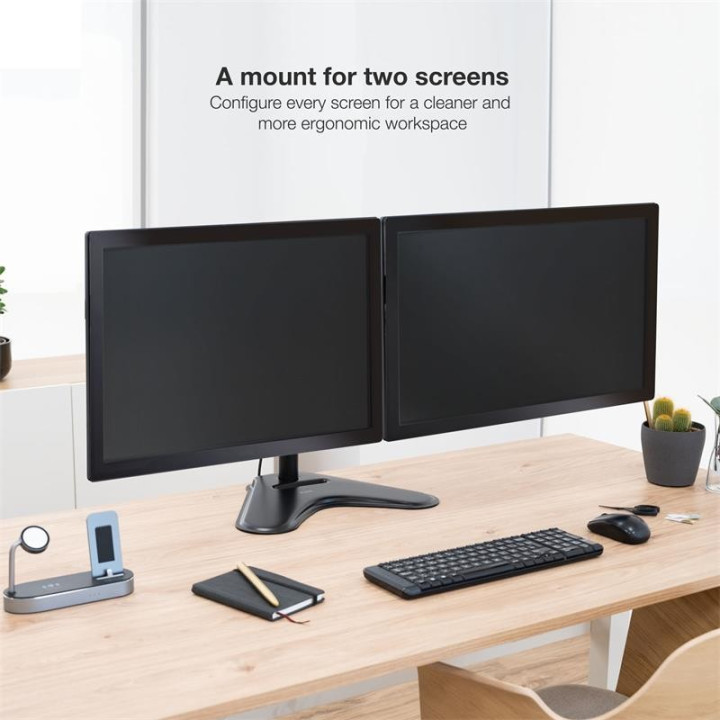 Soporte De Mesa Monitor 2 Tooq Reg.altura Gir. Incl. 9KG Black |