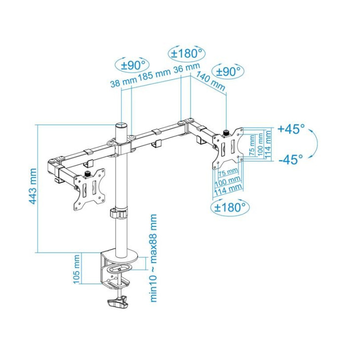 Soporte De Mesa Tv/monitor Tooq DB1232TN-B 13-32 2 Brazos Black |