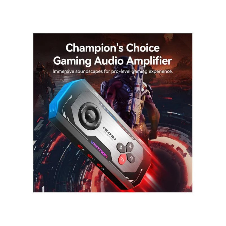 Tarjeta De Sonido Vention Amplificador Gaming 7.1 USB-C 3X Jack