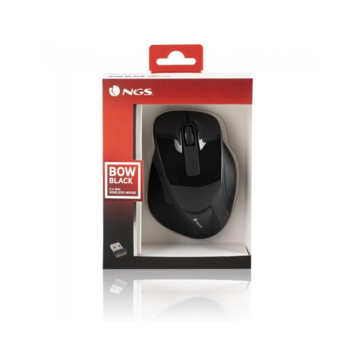 Raton Ngs Bow Optical Wireless 5 Botones Black | InfoChen