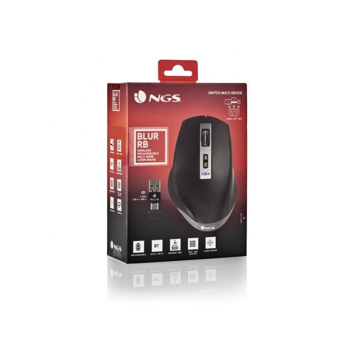 Raton Ngs Blur Wireless Multidevice Recargable LED Black |