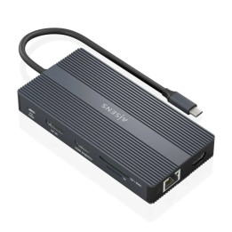 Docking USB-C Aisens 2XHDMI 4K/4XUSB/USB-C/RJ45/DPMICROSD/USB-C