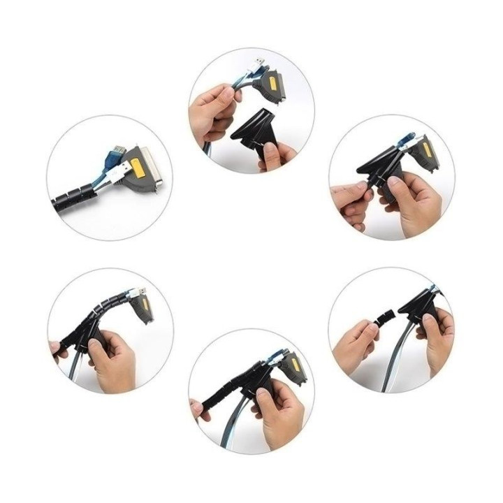 Organizador De Cable Aisens Flexible 25MM 2M Black | InfoChen