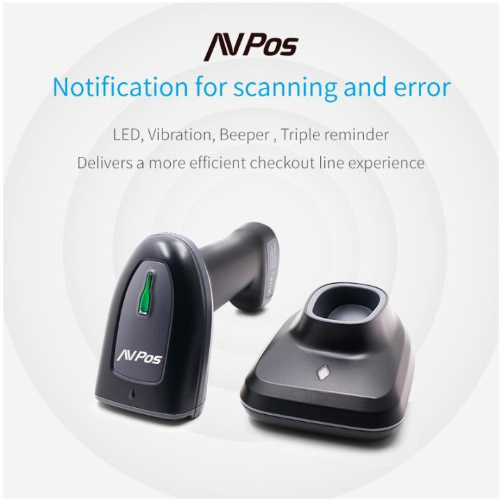 Lector Avpos Codigos 1D + 2D +qr BT230 Wireless 2.4 + Bluetooth +
