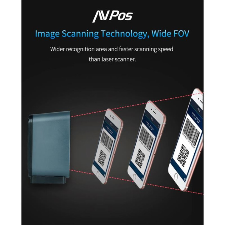 Lector Avpos Codigos 1D +2D + Qr BP760 Omnidireccional Sobremesa