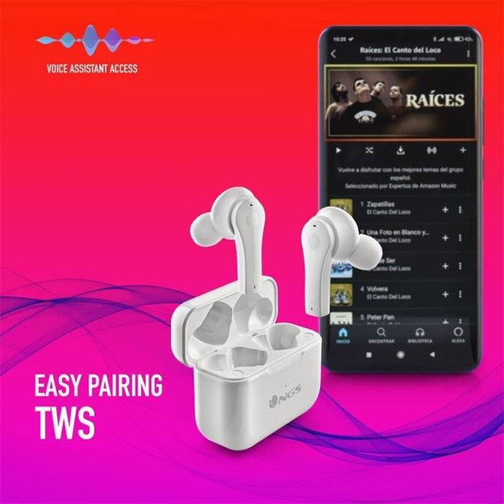 Auriculares Ngs Artica Bloom Earphones Bluetooth Wireless White |