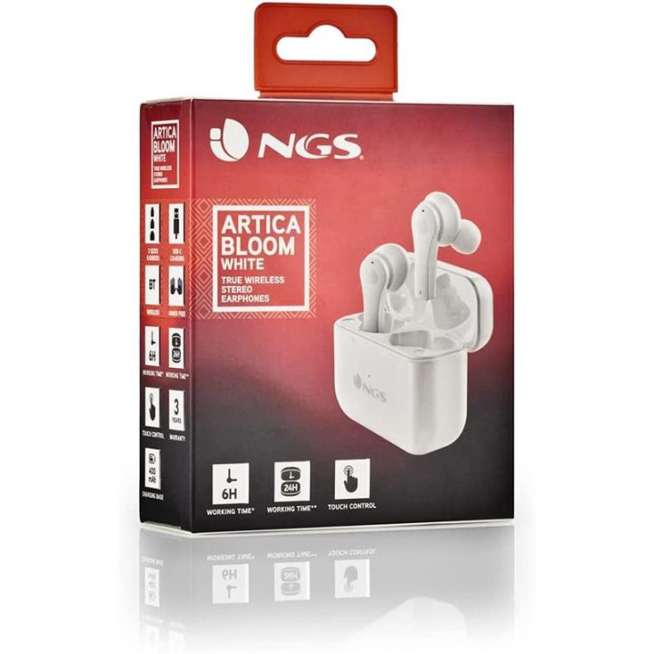 Auriculares Ngs Artica Bloom Earphones Bluetooth Wireless White |
