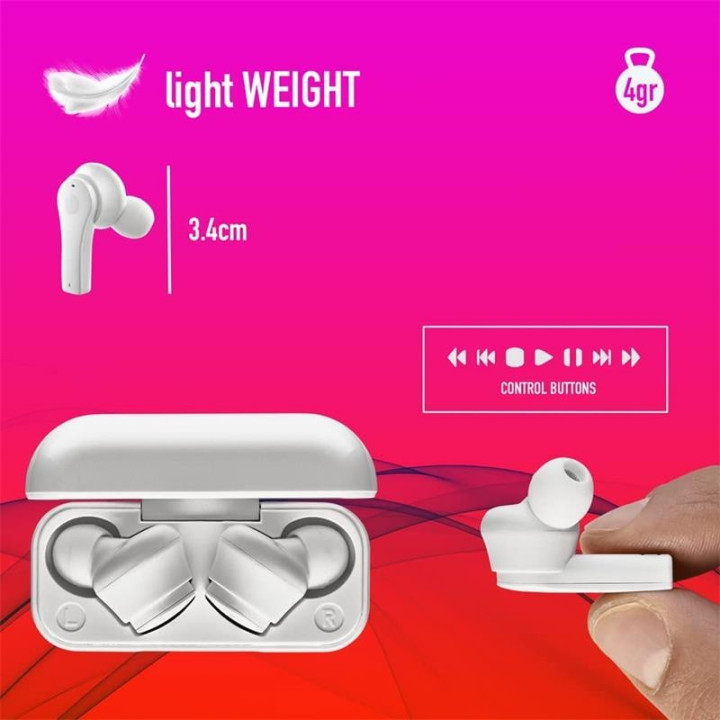 Auriculares Ngs Artica Bloom Earphones Bluetooth Wireless White |