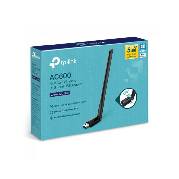 Wireless Adaptador USB Tp-Link Archer T2U Plus AC600 Dual Band