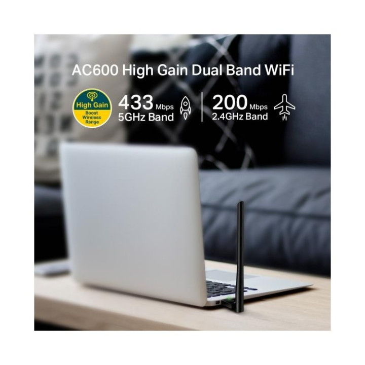 Wireless Adaptador USB Tp-Link Archer T2U Plus AC600 Dual Band