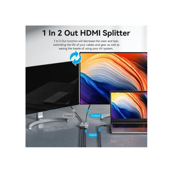 Switch/splitter Vention HDMI 2.1/H - X2HDMI/H USB-C/h