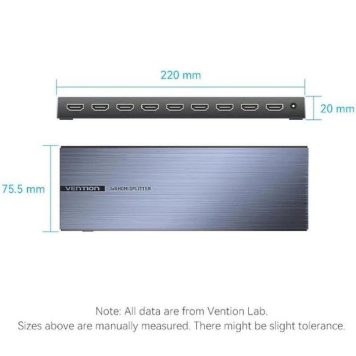 Splitter Vention HDMI 2.0 4K 1X8 Black | InfoChen Canarias
