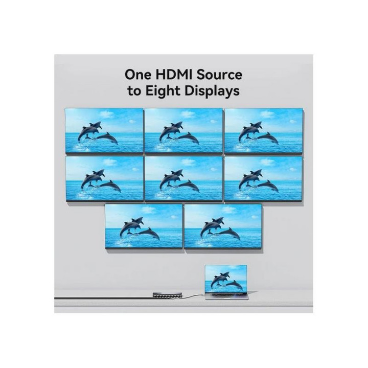 Splitter Vention HDMI 2.0 4K 1X8 Black | InfoChen Canarias