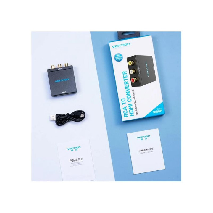 Conversor Vention Hdmi/h - Rca/h Miniusb/h Black | InfoChen