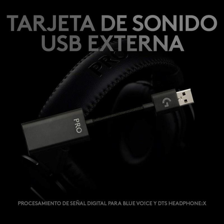 Auriculares + Microfono Logitech G Pro X USB Black | InfoChen