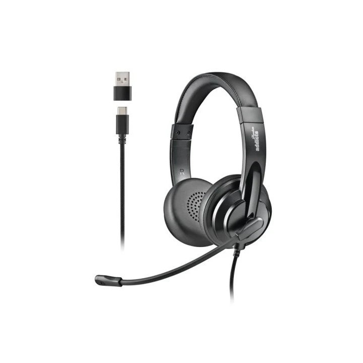 Auriculares + Microfono Ngs VOX605USBC USB-A/c Black | InfoChen
