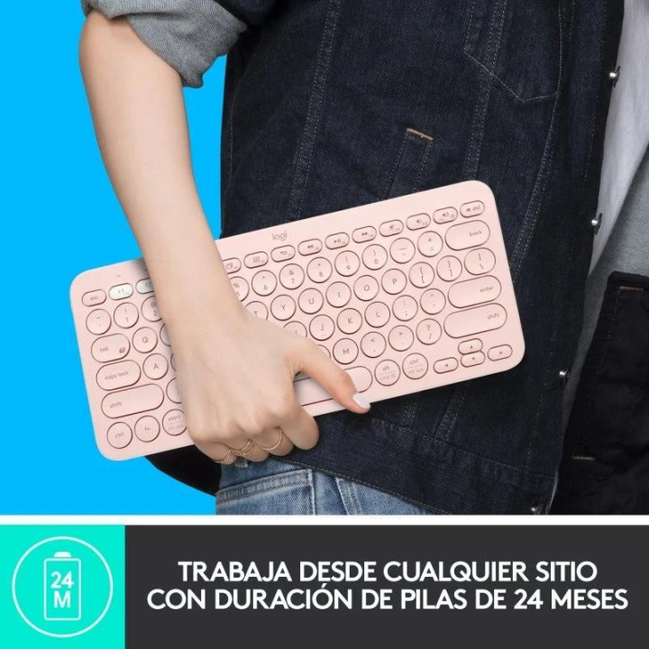 Teclado Logitech K380 TKL Bluetooth Multi-Device Rose | InfoChen