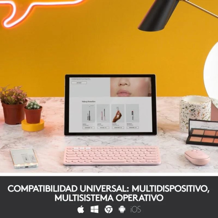 Teclado Logitech K380 TKL Bluetooth Multi-Device Rose | InfoChen