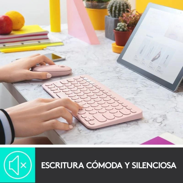 Teclado Logitech K380 TKL Bluetooth Multi-Device Rose | InfoChen