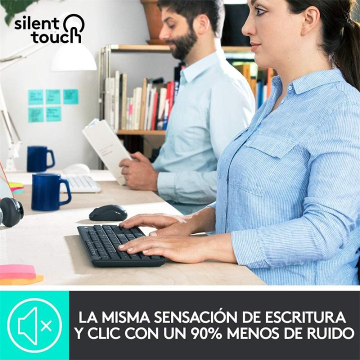 Teclado + Raton Logitech MK295 Wireless Silent Grafito | InfoChen