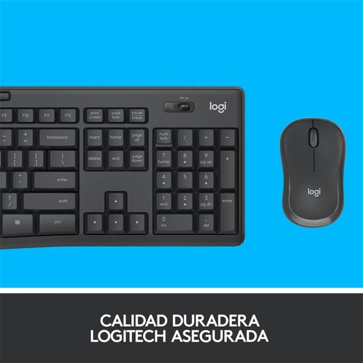 Teclado + Raton Logitech MK295 Wireless Silent Grafito | InfoChen