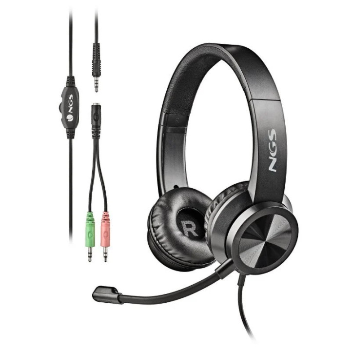 Auriculares + Microfono Ngs MSX11PRO Jack 3.5MM Black + Adaptador