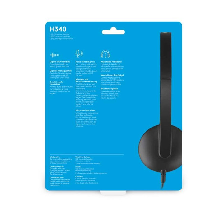 Auriculares+ Microfono Logitech H340 USB Black | InfoChen
