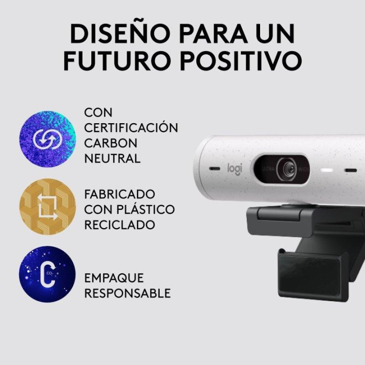 Webcam Logitech Brio 500 Fhd USB-C White | InfoChen Canarias