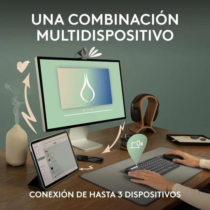 Teclado + Raton Logitech Pebble 2 Wireless Black | InfoChen
