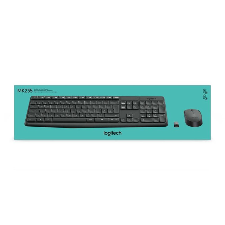Teclado + Raton Logitech MK235 Wireless Black | InfoChen Canarias