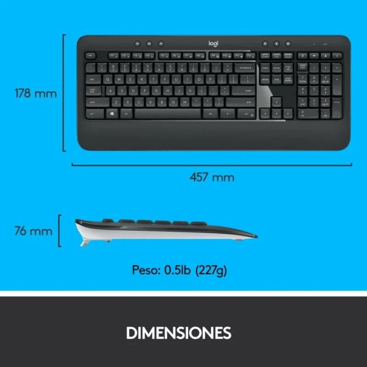 Teclado + Raton Logitech MK540 Wireless Black | InfoChen Canarias