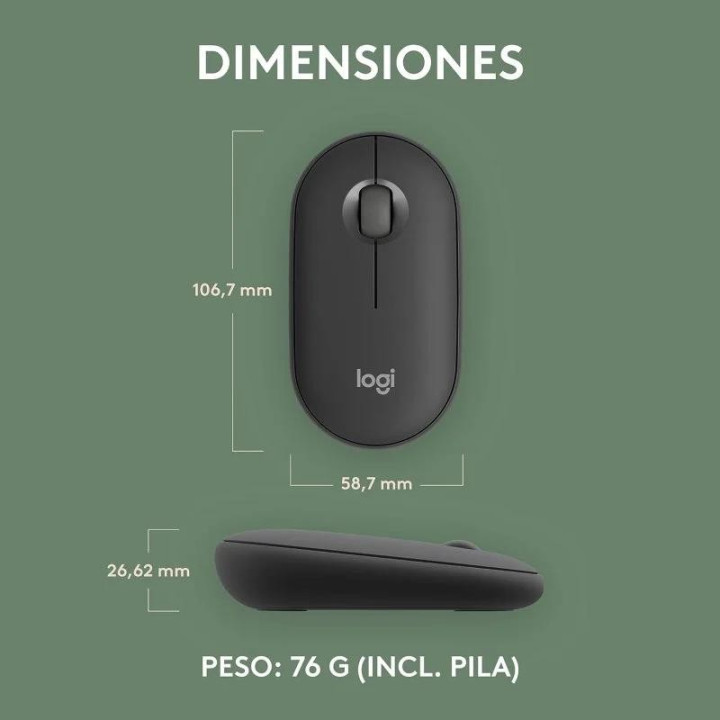 Raton Logitech Pebble 2 M350S Wireless Black | InfoChen Canarias