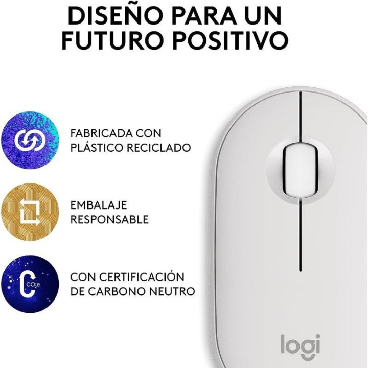 Raton Logitech Pebble 2 M350S Wireless White | InfoChen Canarias