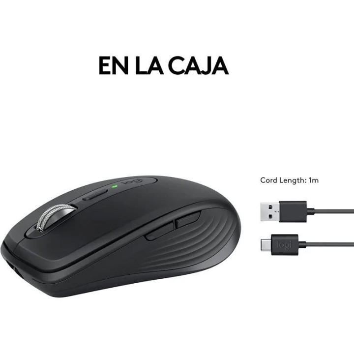 Raton Logitech Mx Anywhere 3S Wireless Bt 8000DPI 6 Botones Black
