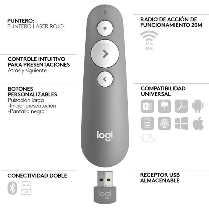 Presentador Logitech R500S Inalambrico | InfoChen Canarias