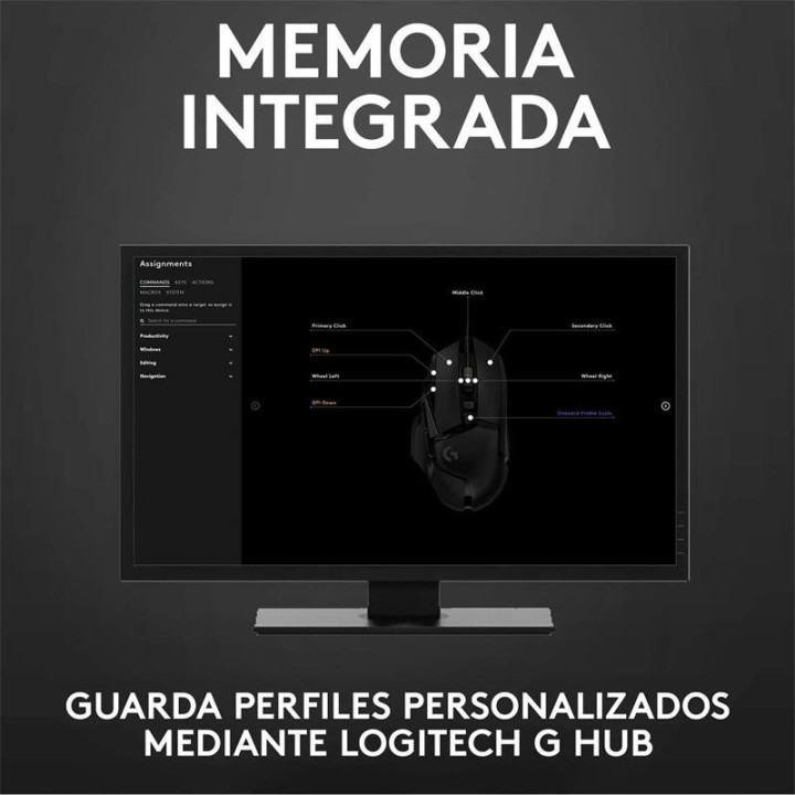 Raton Logitech G502 Hero Optico USB Gaming Black | InfoChen