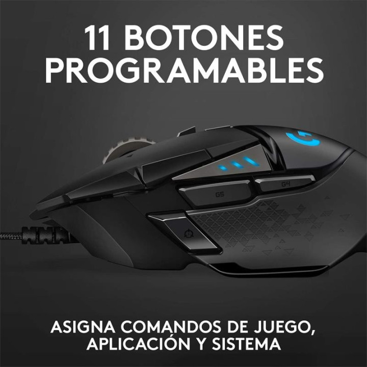 Raton Logitech G502 Hero Optico USB Gaming Black | InfoChen
